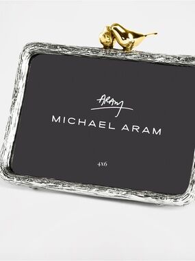 Michael Aram Silver Frame with Gold Bird Accent
